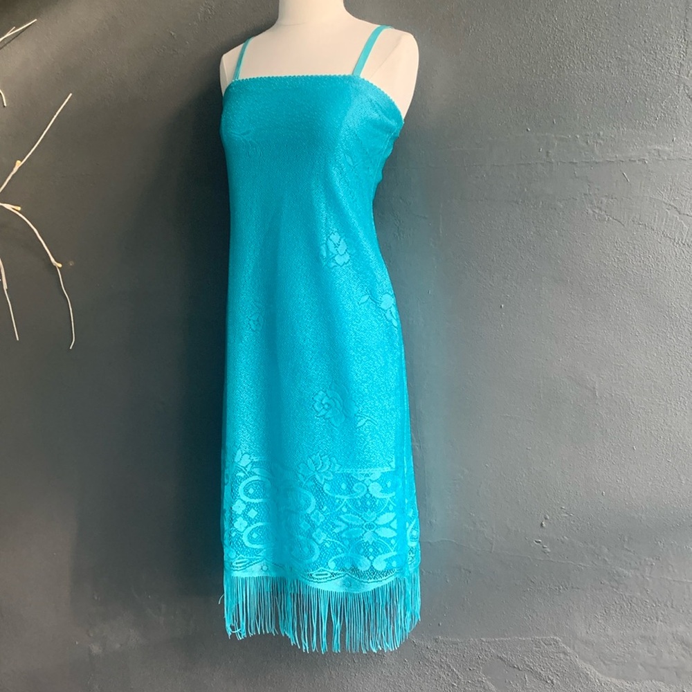 VIP Turquoise Lace Midi Dress - Picture 5 of 15